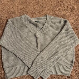 Wild Fable Gray V-Neck Ribbed Sweater